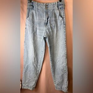 Garage Women's Light Blue High Waisted Straight Leg Jeans